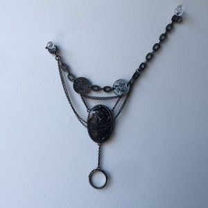 AllSaints Gunmetal Ring Bracelet